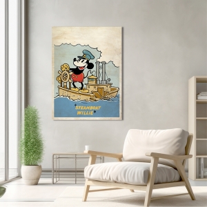 Kunstdruck, Leinwandbild Steamboat Willie Poster, Eric Chestier