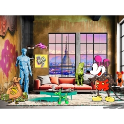 Pop Art print and canvas, Loft in Turin by Gerard Madau