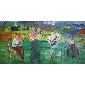 Kunstdruck, Leinwandbild Musikanten auf dem Lande, Raoul Dufy