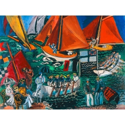 Art print and canvas, Boat party by Raoul Dufy