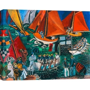 Cuadro en lienzo y lámina, Fiesta en barco de Raoul Dufy