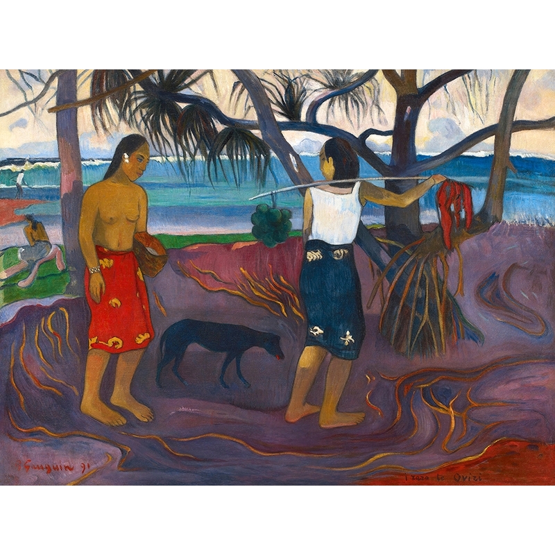 Art print Paul Gauguin, I Raro Te Oviri (Under the Pandanus)