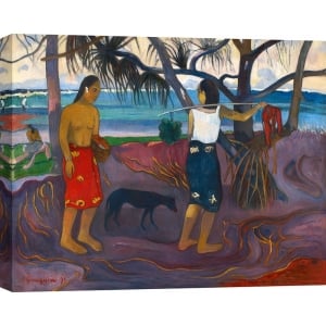 Kunstdruck, Leinwandbild Unter dem Pandanus, Paul Gauguin