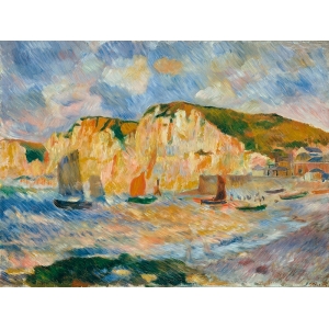 Quadro, stampa su tela, Mare e scogliere, Francia, di Renoir