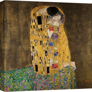 Kunstdruck, Leinwandbild Der Kuss, Gustav Klimt