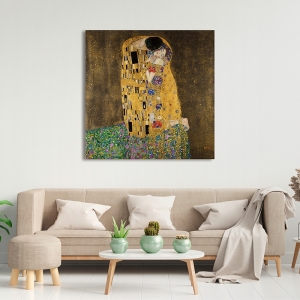 Art print and canvas, The Kiss by Gustav Klimt