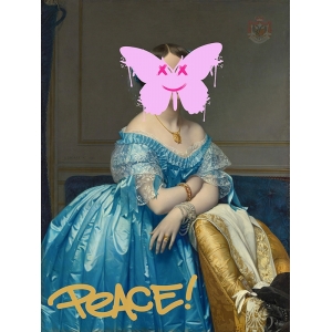 Altered antique portrait on canvas, Princesse by Eric Chestier