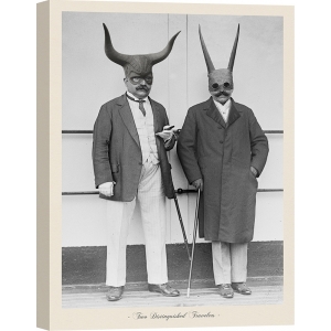 Kunstdruck, Vintage-Foto mit Maske, Two Distinguished Travelers