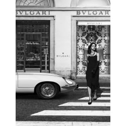 Fashion photo print, Strolling in Rome near Bulgari shop