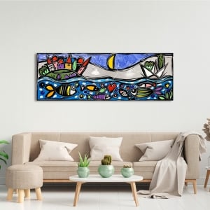 Art print and canvas, Colored fishes by Wallas