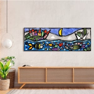 Art print and canvas, Colored fishes by Wallas