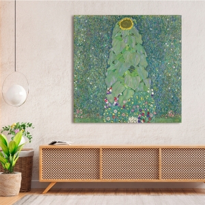 Art print and canvas, Sunflower by Gustav Klimt