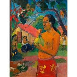 Kunstdruck Frau hält eine Frucht. Wohin gehst du? Paul Gauguin