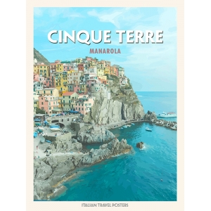 Poster vintage, quadro su tela, Cinque Terre: Manarola