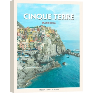 Poster vintage, quadro su tela, Cinque Terre: Manarola