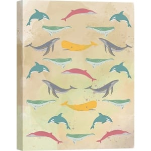 Poster moderno balene, stampa, Wildlife pattern IV (multicolor)