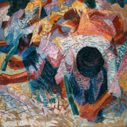 Tableau sur toile et affiche, The street pavers de Boccioni