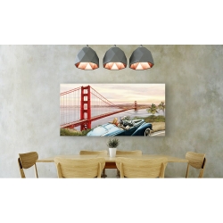 Quadro, stampa su tela. Pierre Benson, In Vista del Golden State Bridge