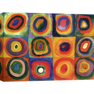 Cuadro abstracto en canvas. Kandinsky, Squares with Concentric Circles