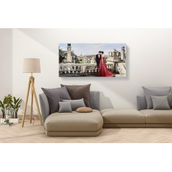 Wall art print and canvas. Pierre Benson, Lovers in Paris