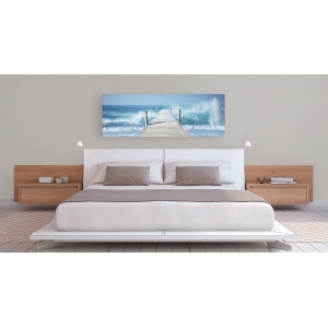 Wall art print and canvas. Pangea Images, Ocean Waves on a Jetty