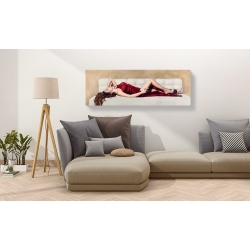 Wall art print and canvas. Pierre Benson, Beauty on White Sofa