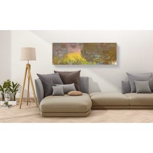 Tableau sur toile. Claude Monet, Les Nymphéas – Coucher du soleil