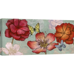 Quadro, stampa su tela. Eve C. Grant, Fiori e farfalle (Acqua)