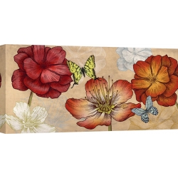 Quadro, stampa su tela. Eve C. Grant, Fiori e farfalle