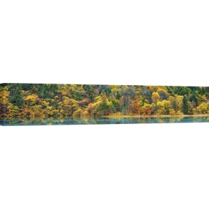 Quadro, stampa su tela. Frank Krahmer, Foresta sul lago in autunno, Cina