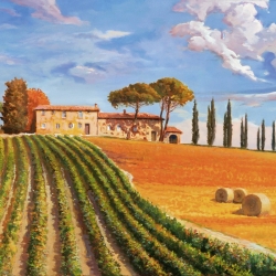 Wall art print and canvas. Adriano Galasso, Tuscan hills (detail)