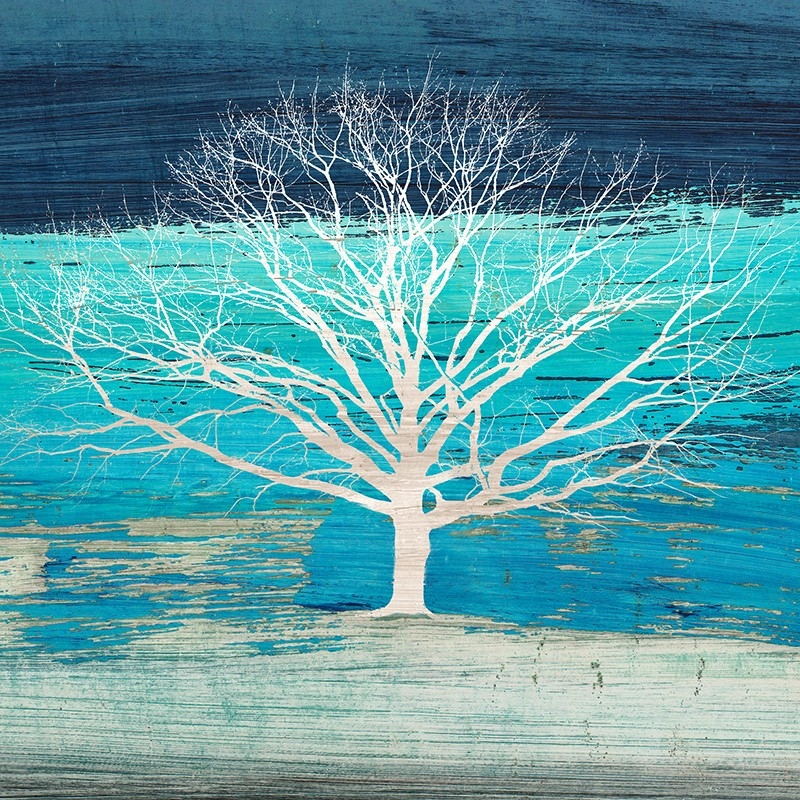 Cuadro árbol en canvas. Alessio Aprile, Treescape 3 (Azure, detalle)