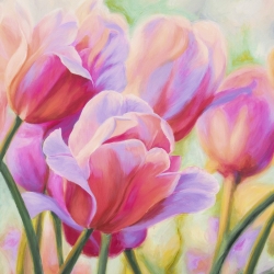 Wall art print and canvas. Cynthia Ann, Tulips in Wonderland I
