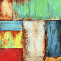 Cuadro abstracto geometrico en canvas. Anne Munson, Desert Breeze