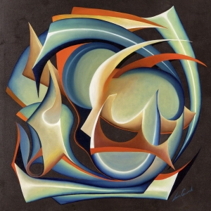 Cuadro abstracto geometrico en canvas. Laura Ceccarelli, Invierno