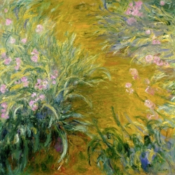 Tableau sur toile. Claude Monet, Le chemin à travers les iris