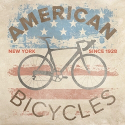 Cuadro pop vintage en canvas. Skip Teller, American Bikes