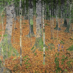 Quadro, stampa su tela. Gustav Klimt, Il bosco di betulle