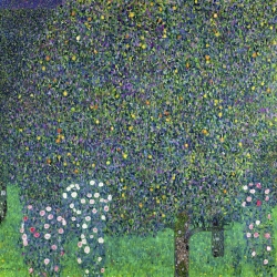 Cuadro en canvas. Gustav Klimt, Rosas bajo los árboles