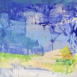 Abstrakte Leinwandbilder in Blau. Italo Corrado, Clear Night I