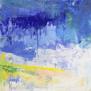Cuadro abstracto azul en canvas. Italo Corrado, Noche tranquila II