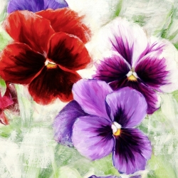 Tableau sur toile. Fleurs modernes, Violettes I