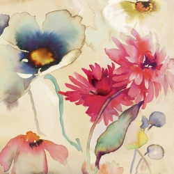Leinwanddruck mit modernen Blumen. Kelly Parr, Floral Fireworks II