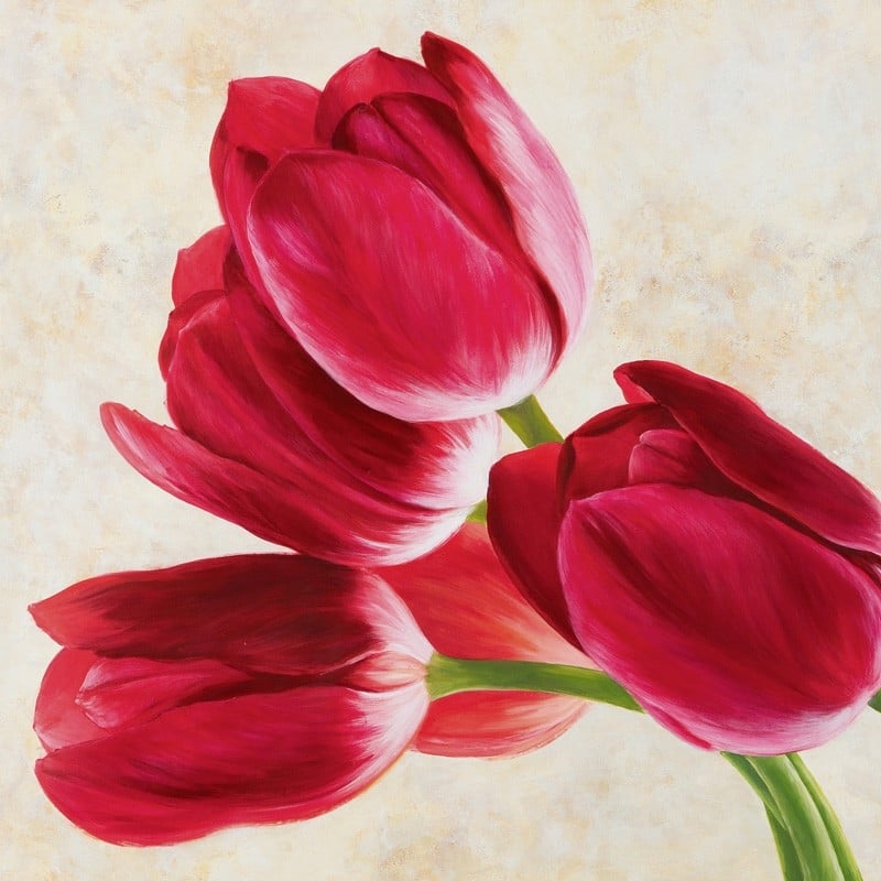 Cuadros de flores en canvas. Luca Villa, Tulip concerto (detalle)