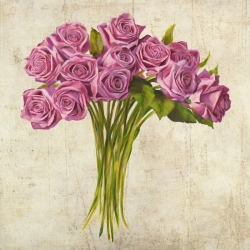 Tableau floral sur toile. Leonardo Sanna, Bouquet de roses