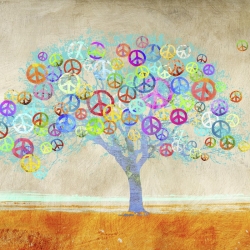Wall art print and canvas. Malìa Rodrigues, Tree of Peace (detail)
