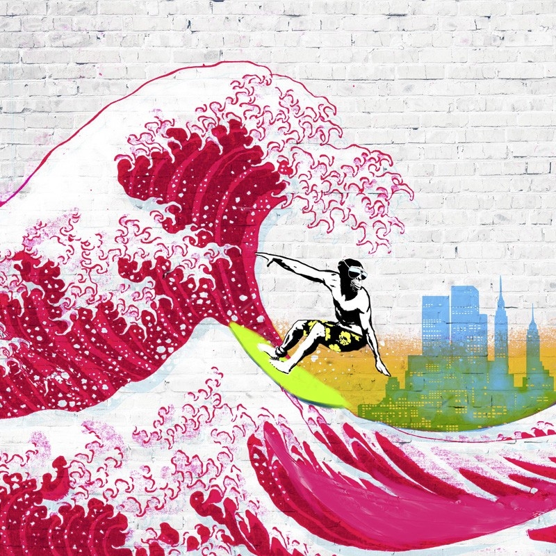 Wall art print and canvas. Masterfunk Collective, Surfin' NYC (detail)