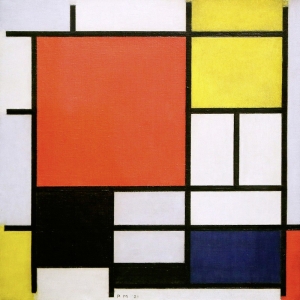 Tableau sur toile. Piet Mondrian, Composition with Lines and Colors
