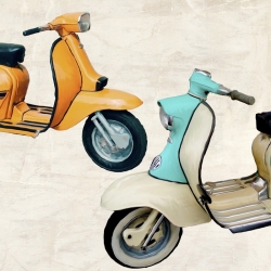 Tableau sur toile. Teo Rizzardi, Superscooters II