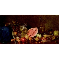 Cuadros bodegones en canvas. Nikolaos Wokos, Bodegón con fruta